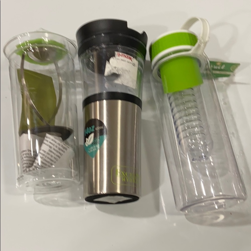 Set of three tea coffee containers mugs jars